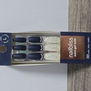 Dashing Diva NailBliss Salon Gel Nails Long Length Brand New Navy Matte